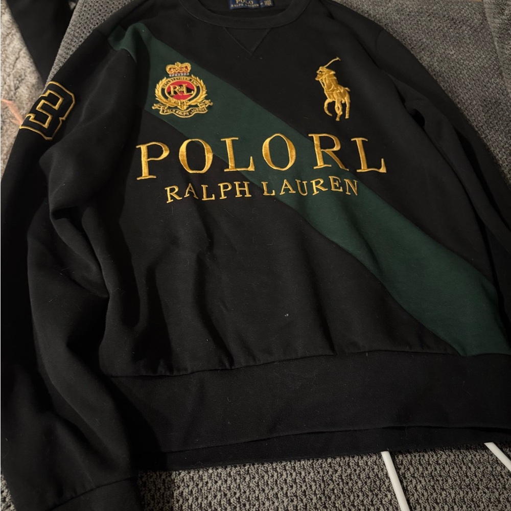 Polo by Ralph Lauren Black and Green Men's crewneck